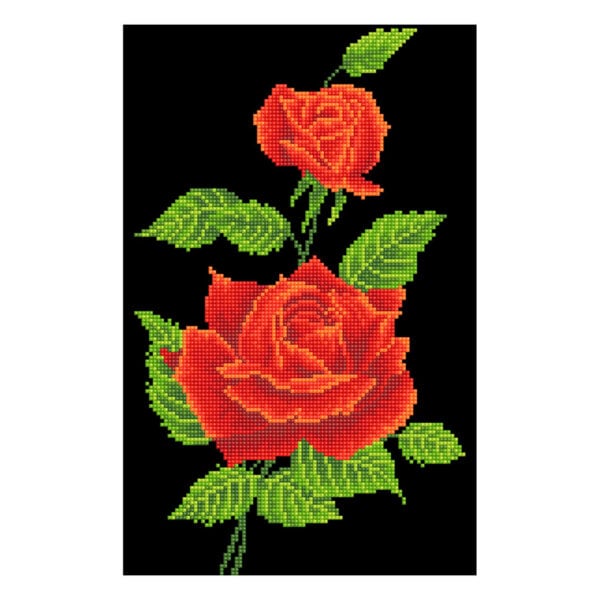 DAMAGED BOX - Diamond Dotz - Red Rose Corsage - 27 x 42cm