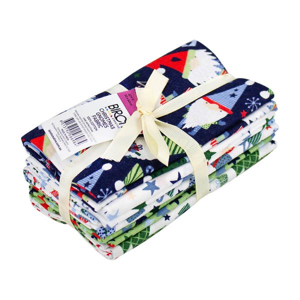 Birch Fabrics - Gnomes Collection - Fat Quarters Bundle - 50cm x 52cm Fabric - 5 Assorted Designs