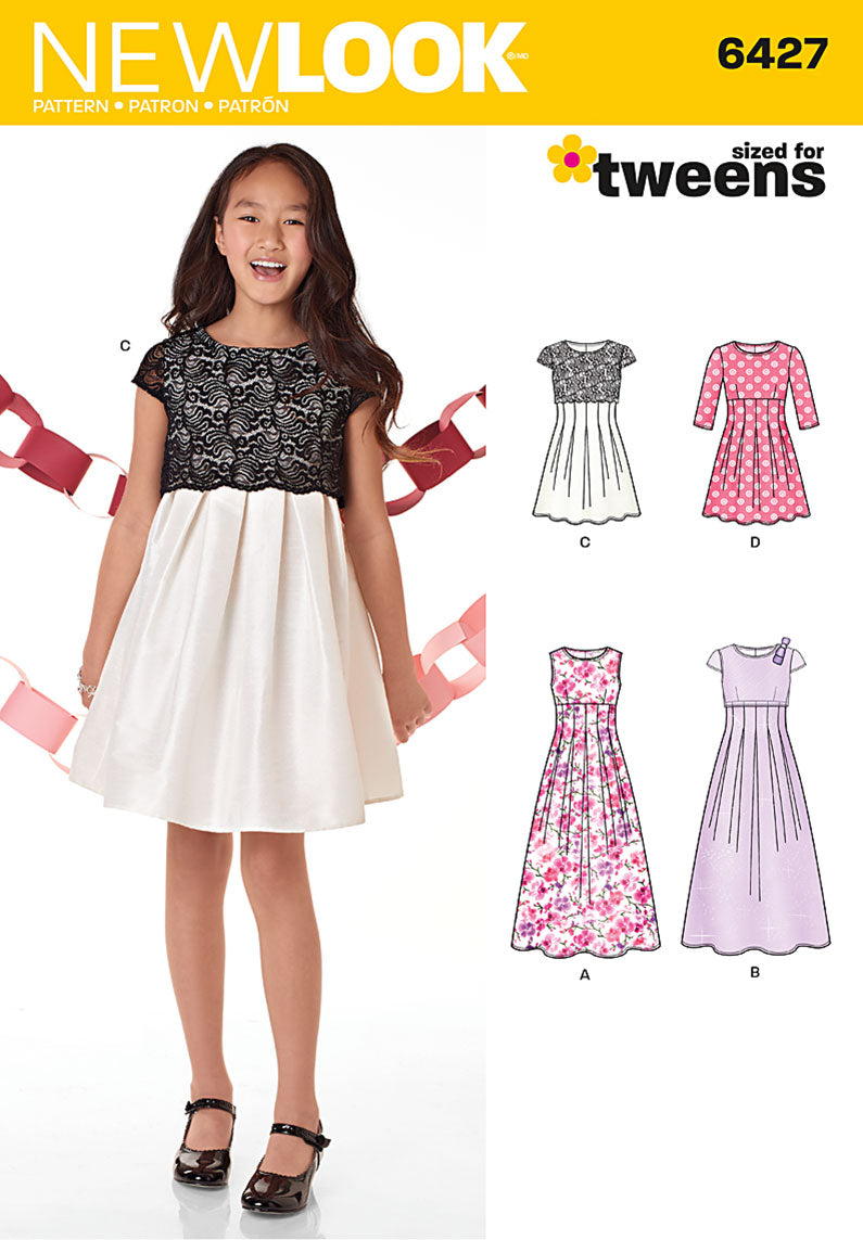 New Look Sewing Pattern 6427 N6427 Girls Dresses and Gowns