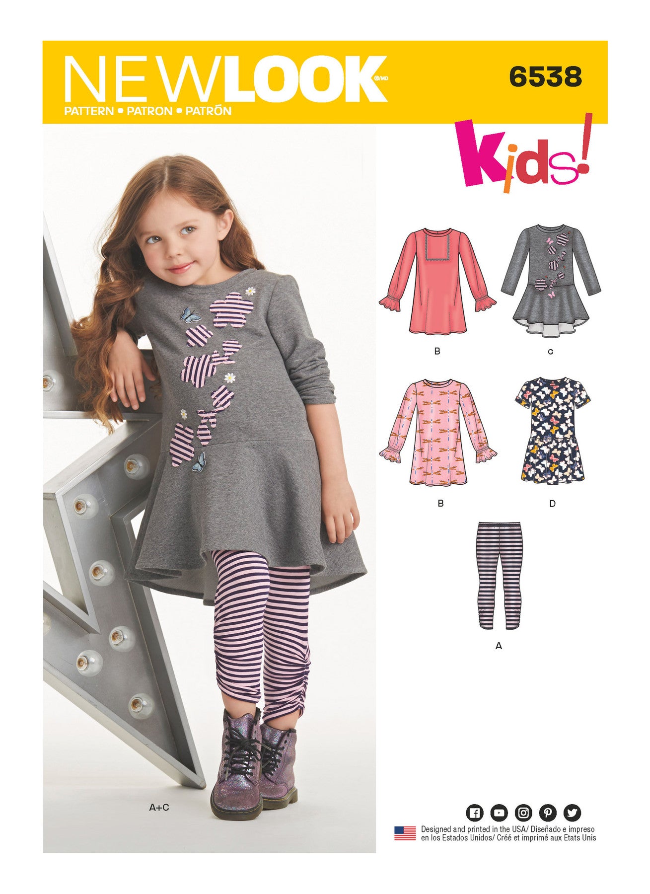 New Look Sewing Pattern 6538 N6538 Child's Knit Leggings and Dresses - You’ve Got Me In Stitches