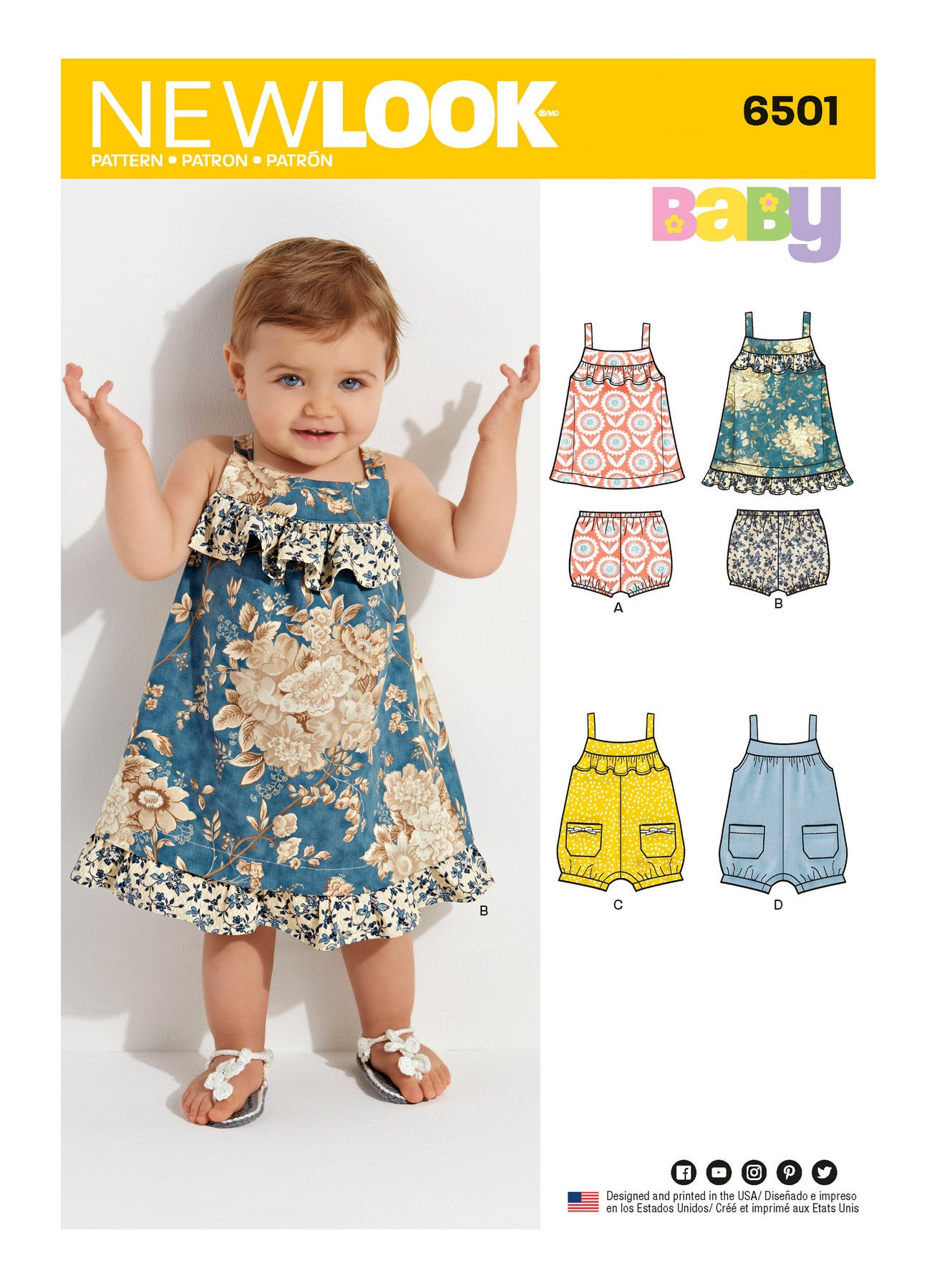 New Look Sewing Pattern N6501 6501 Babies' Dress and Romper - You’ve Got Me In Stitches