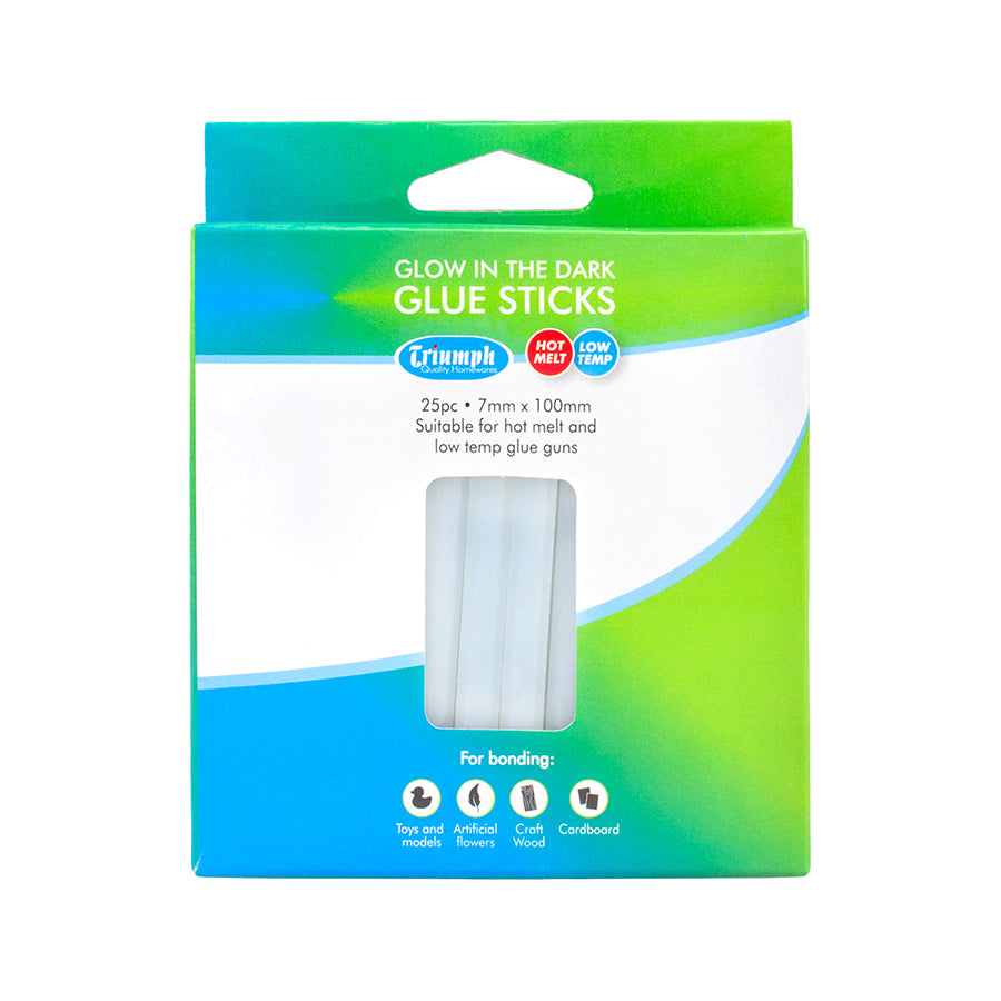Triumph Glow in the Dark Glue Sticks - 7mm x 100mm - 25 Pack