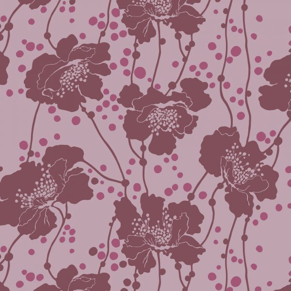 Leutenegger Fabrics - Florence Broadhurst Berry Sunset Collection - 110cm x 1m Fabric - L01912-4 Spotted Floral Design