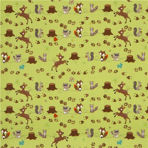 Riley Blake designs - Fox Trails - F2681 - Woodland animals - 100% cotton flannel fabric - You’ve Got Me In Stitches