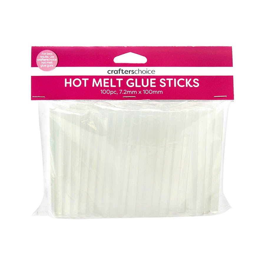 Crafters Choice High Temperature Clear Glue Sticks Clear - 7.2mm x 100mm - 100 Pack
