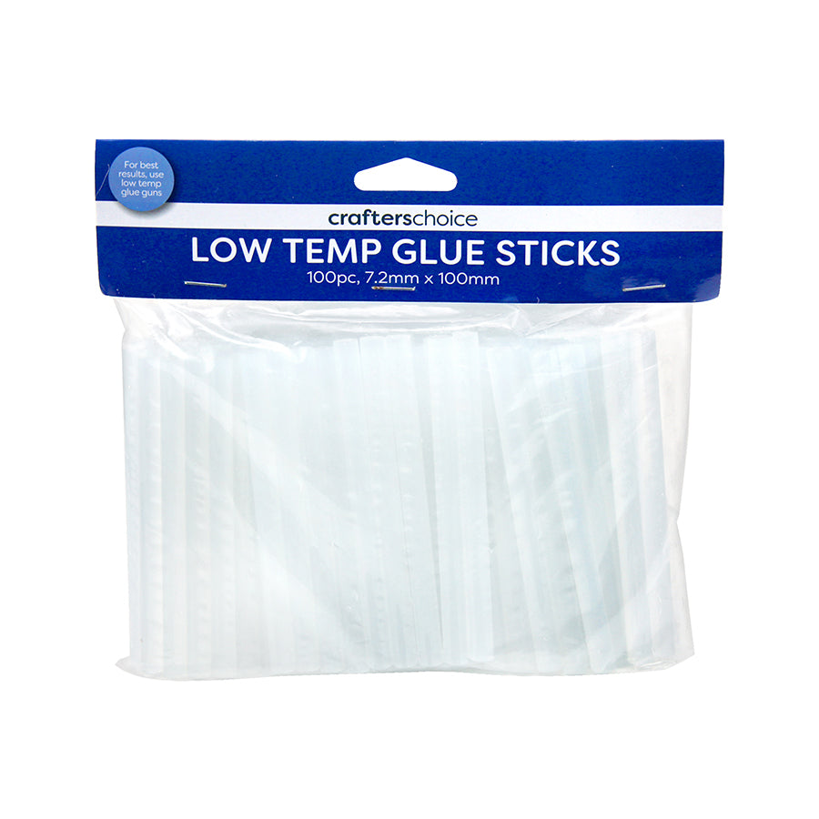Crafters Choice Low Temperature Clear Glue Sticks Clear - 7.2mm x 100mm - 100 Pack