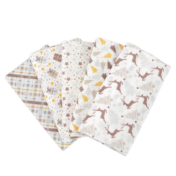 Birch Fabrics - Scandi Christmas Collection - Fat Quarters Bundle - 50cm x 52cm Fabric - 5 Assorted Designs