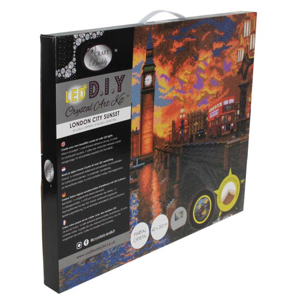 Craft Buddy - Crystal Art LED Picture - 40cm x 50cm - London City Sunset