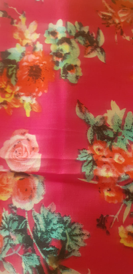 100% Rayon Fabric -  Floral Print - You’ve Got Me In Stitches