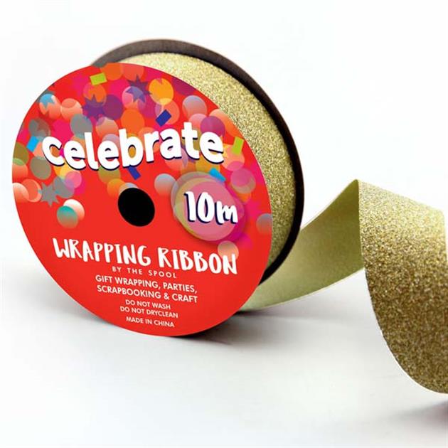 Celebrate - Wrapping Glitter Ribbon - 23mm x 10m - You’ve Got Me In Stitches