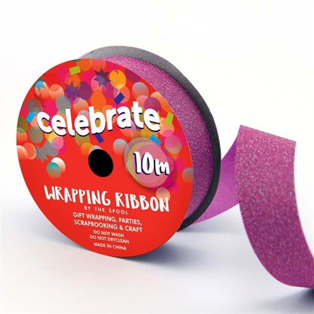 Celebrate - Wrapping Glitter Ribbon - 23mm x 10m - You’ve Got Me In Stitches