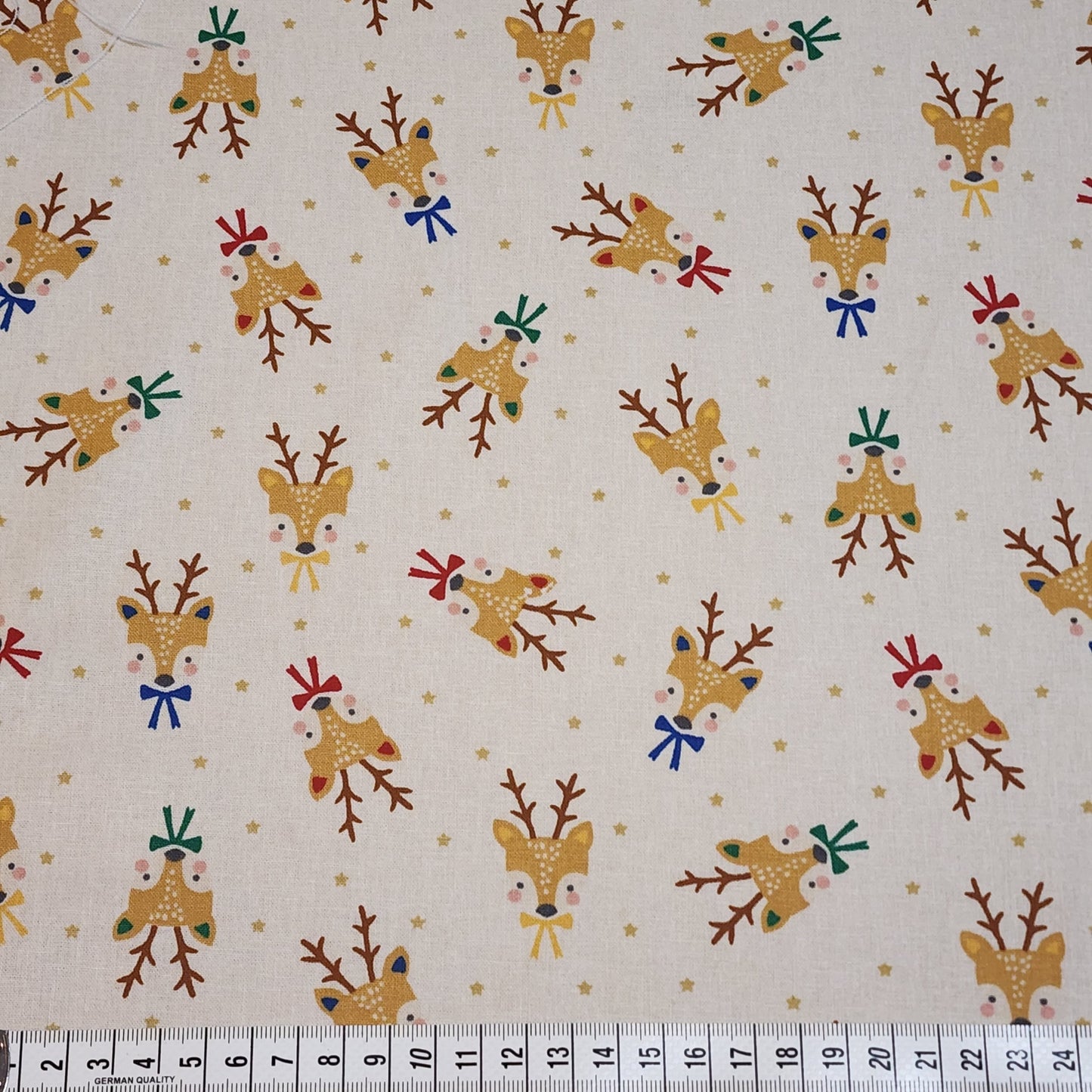 Christmas Reindeer - Cotton Poplin Fabric - 112cm wide - Cream - You’ve Got Me In Stitches