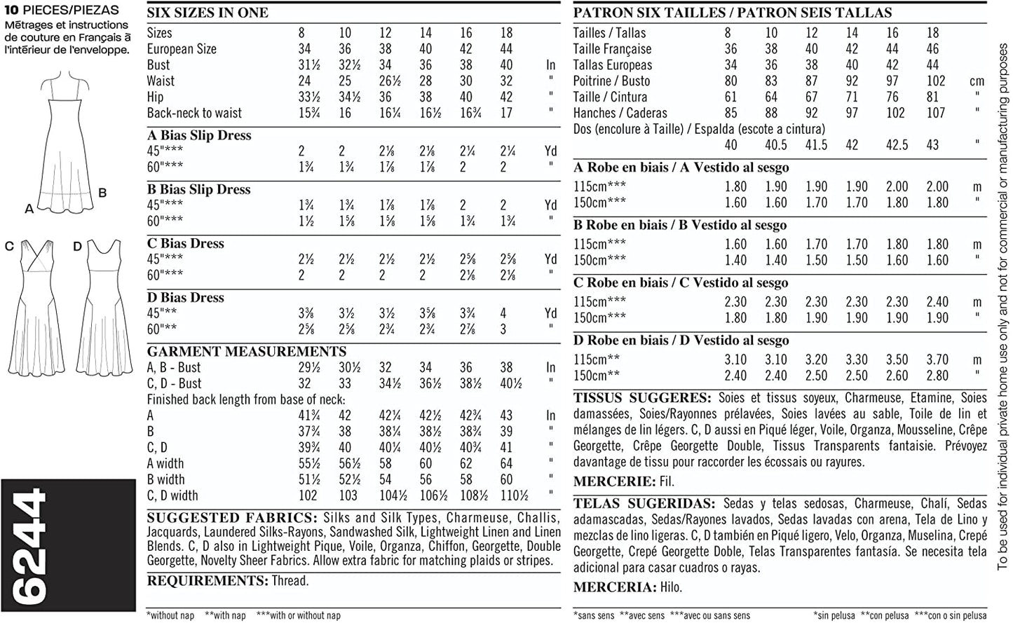 New Look Sewing Pattern 6244 N6244 Misses Dress and Slip Dress - You’ve Got Me In Stitches