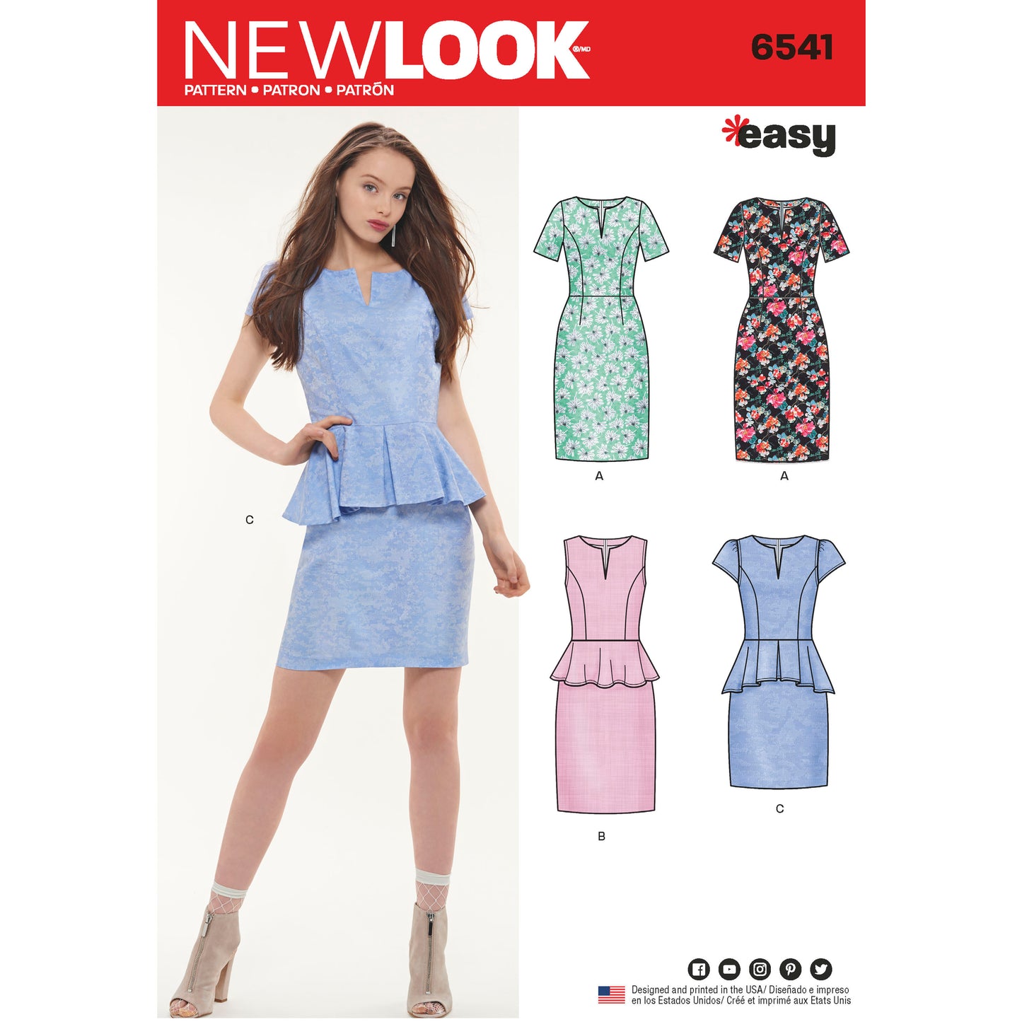 New Look Sewing Pattern 6541 Misses' Peplum Dress - You’ve Got Me In Stitches