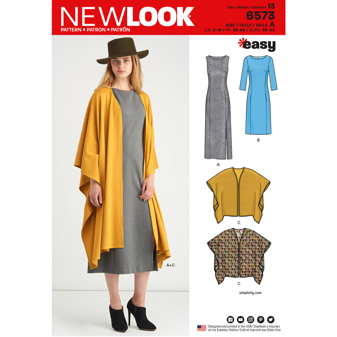 New Look Sewing Pattern 6573 Misses' Dress and Wrap - You’ve Got Me In Stitches