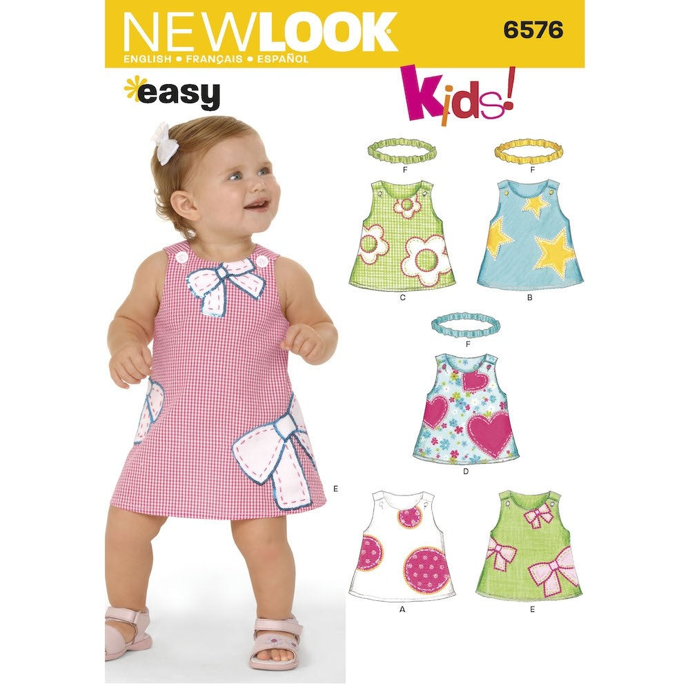New Look Sewing Pattern 6576 N6576 Babies' Dresses with Headbands Appliques - You’ve Got Me In Stitches