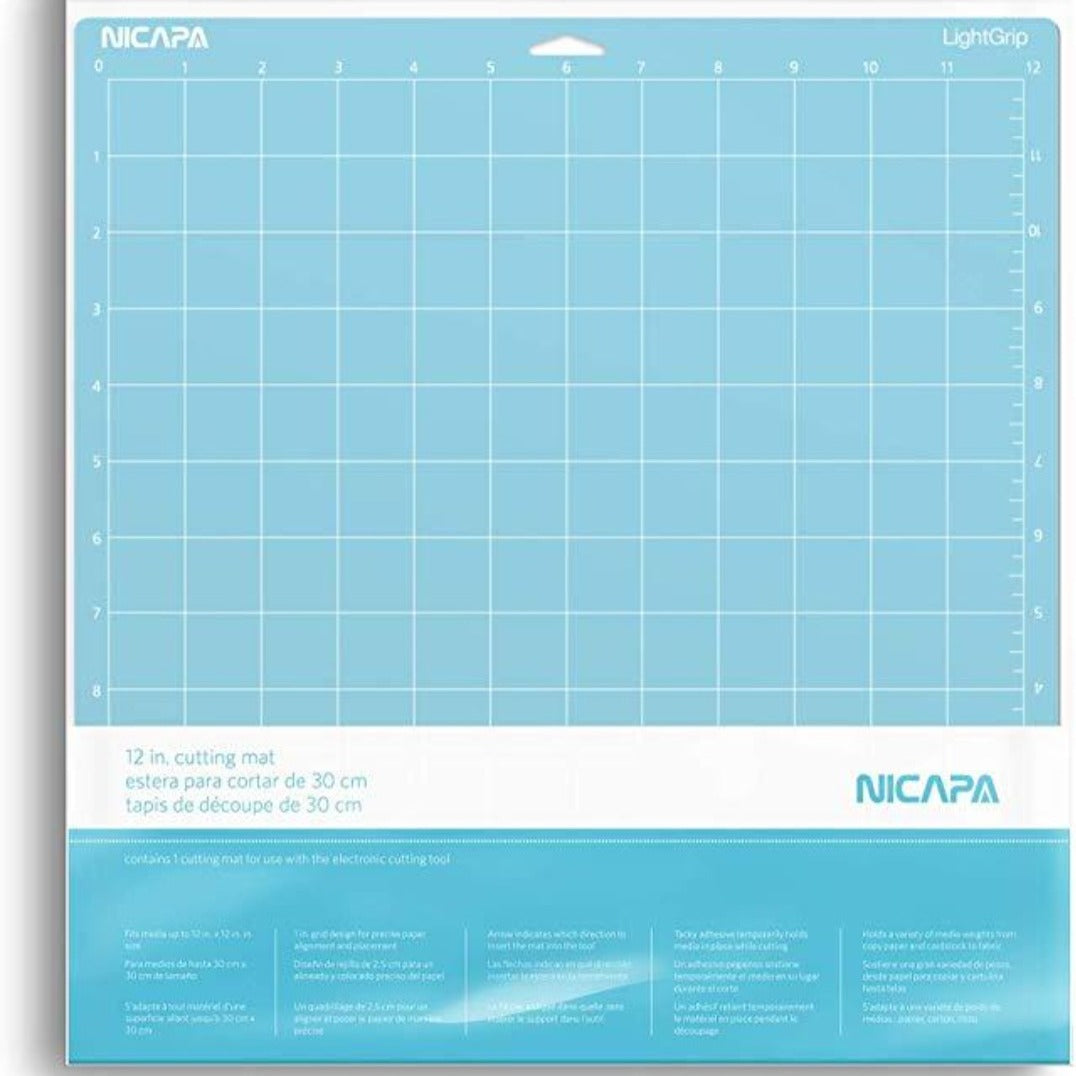 Nicapa Adhesive Cutting Mat - Light Grip - 12 x 12 inch - 30x30cm - Cricut  Machines