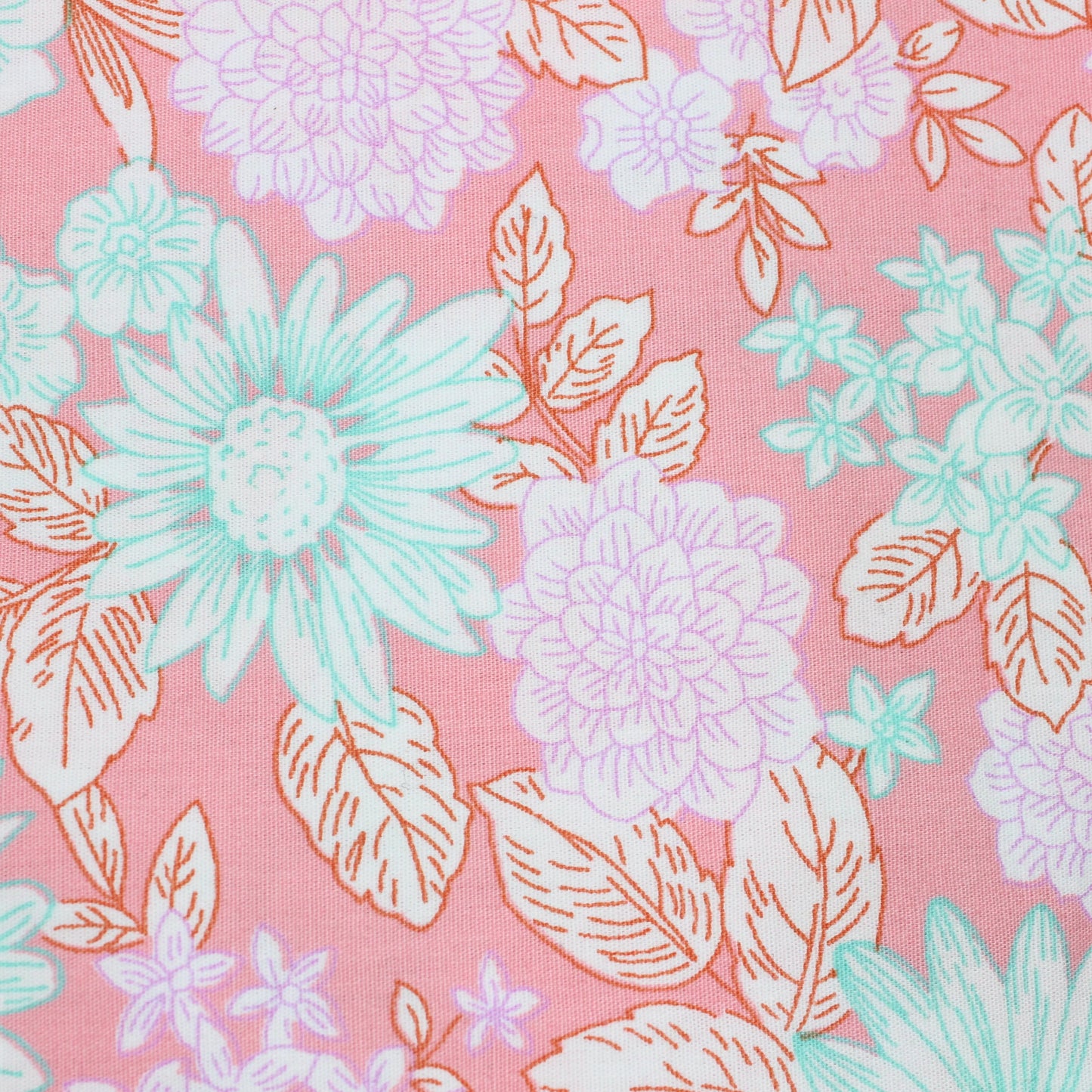 Peach Floral Cotton Poplin Fabric - You’ve Got Me In Stitches