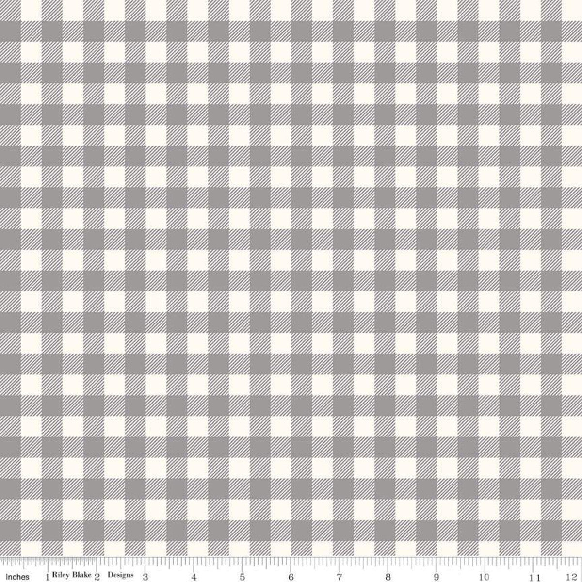 Riley Blake Designs - Buffalo Gingham Check Grey - F450 - 100% Cotton Flannel Fabric - You’ve Got Me In Stitches