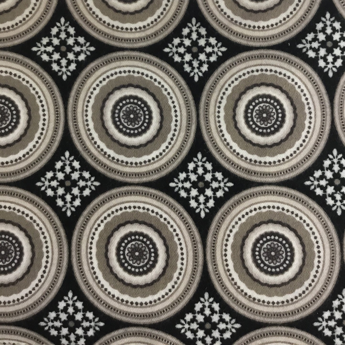 Riley Blake designs - Parisian Medallion Black - F4632 -  flannel fabric - You’ve Got Me In Stitches