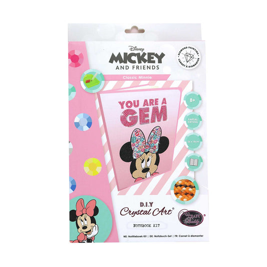 Craft Buddy - Crystal Art Notebook Kit - Disney Classic Minnie Mouse - Classic Minnie Notebook