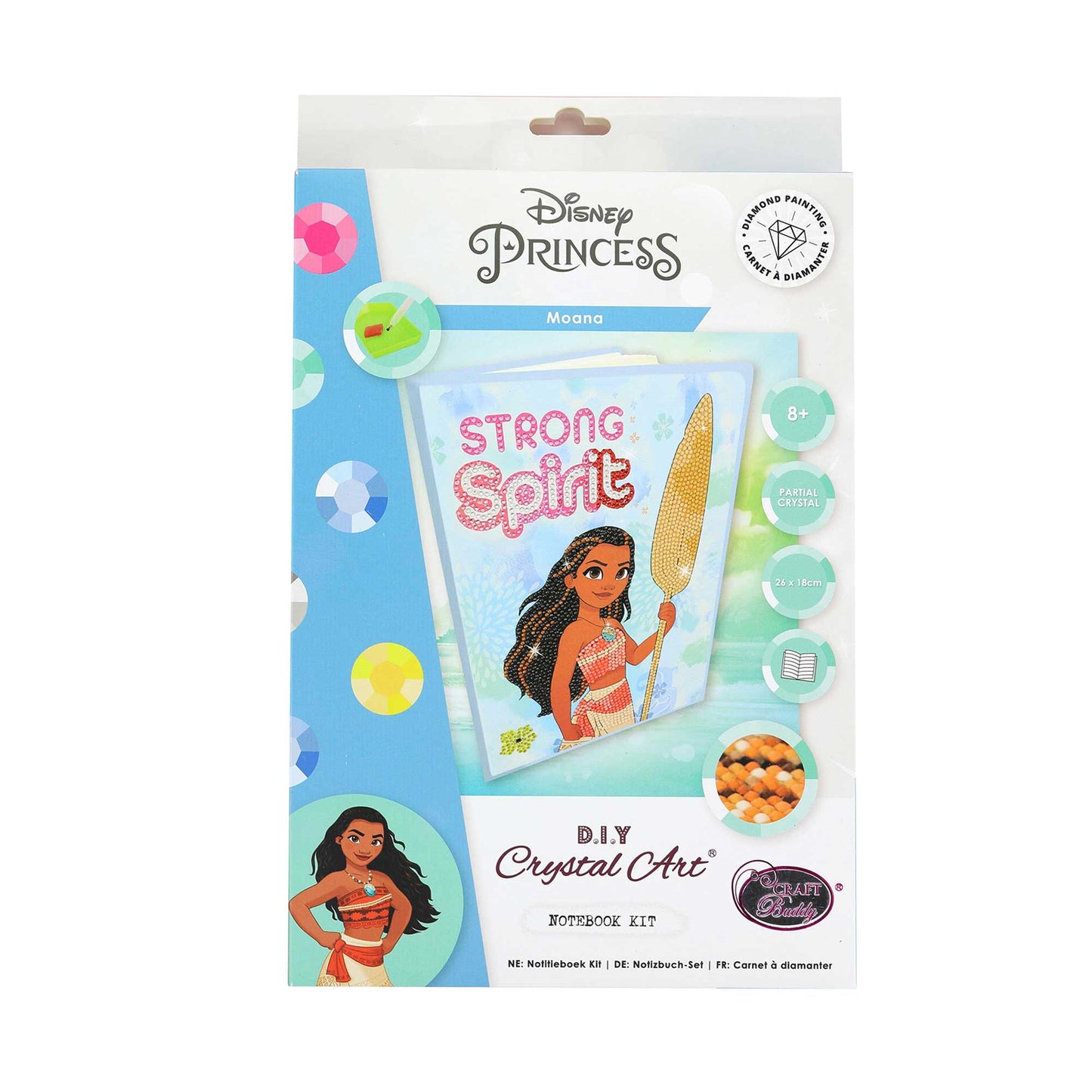 Craft Buddy - Crystal Art Notebook Kit - Disney Moana - Moana Notebook