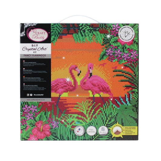 Craft Buddy - Crystal Art Picture - 30cm x 30cm - Fancy Flamingos