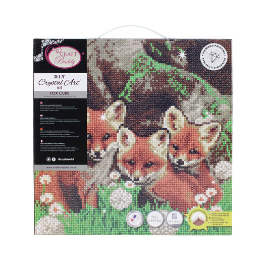 Craft Buddy - Crystal Art Picture - 30cm x 30cm - Fox Cubs