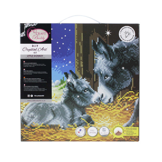 Craft Buddy - Crystal Art Picture - 30cm x 30cm - Little Donkey