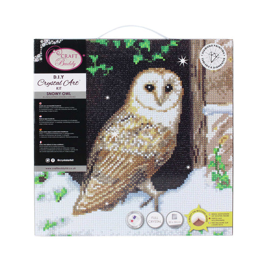 Craft Buddy - Crystal Art Picture - 30cm x 30cm - Snowy Owl