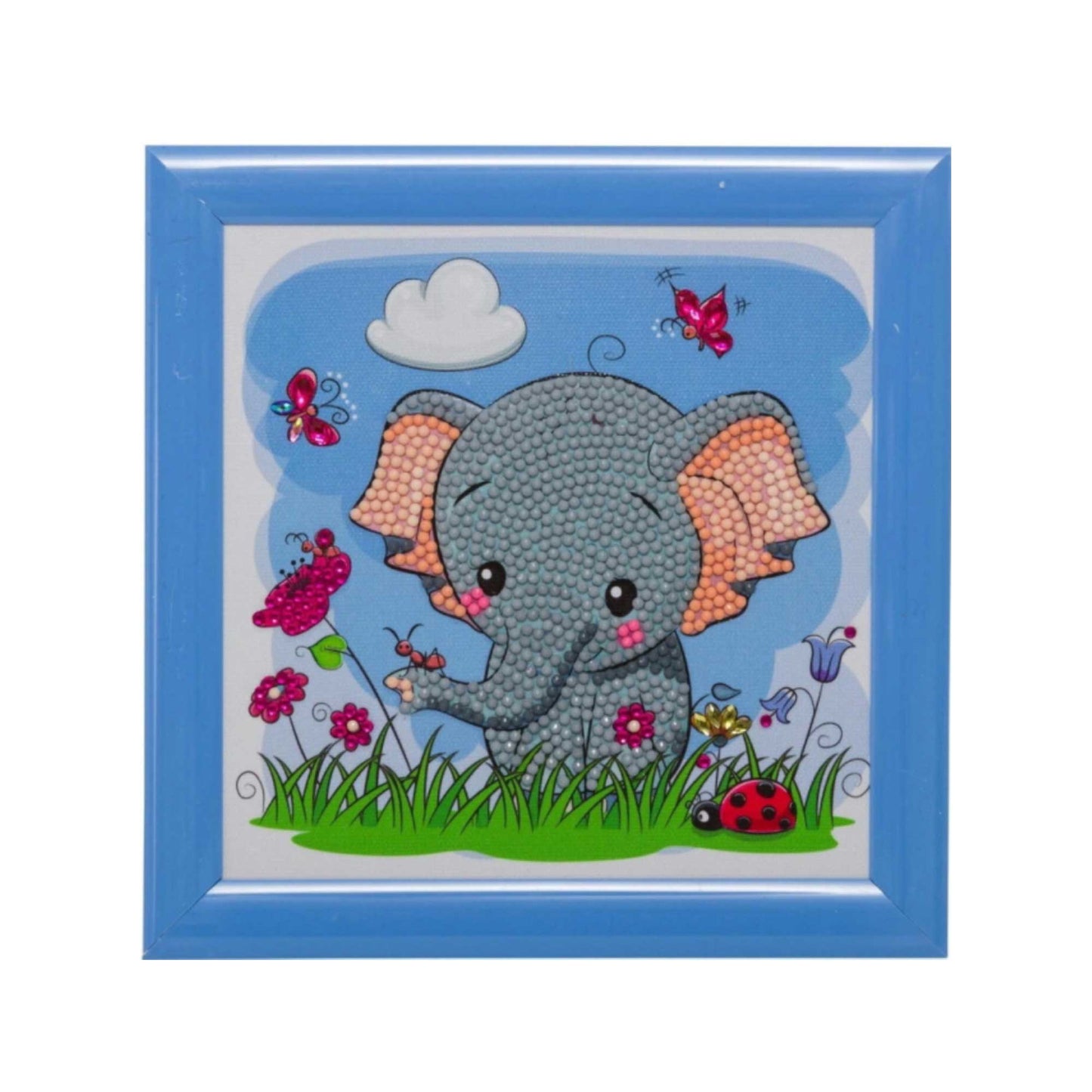 Craft Buddy - Crystal Art Picture Frameables Kit - 16cm x 16cm - Elephant