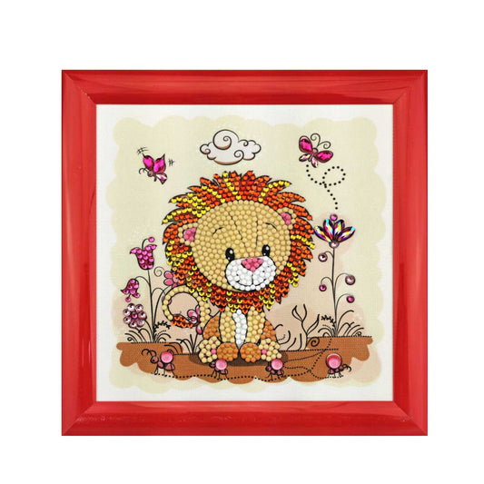 Craft Buddy - Crystal Art Picture Frameables Kit - 16cm x 16cm - Lion