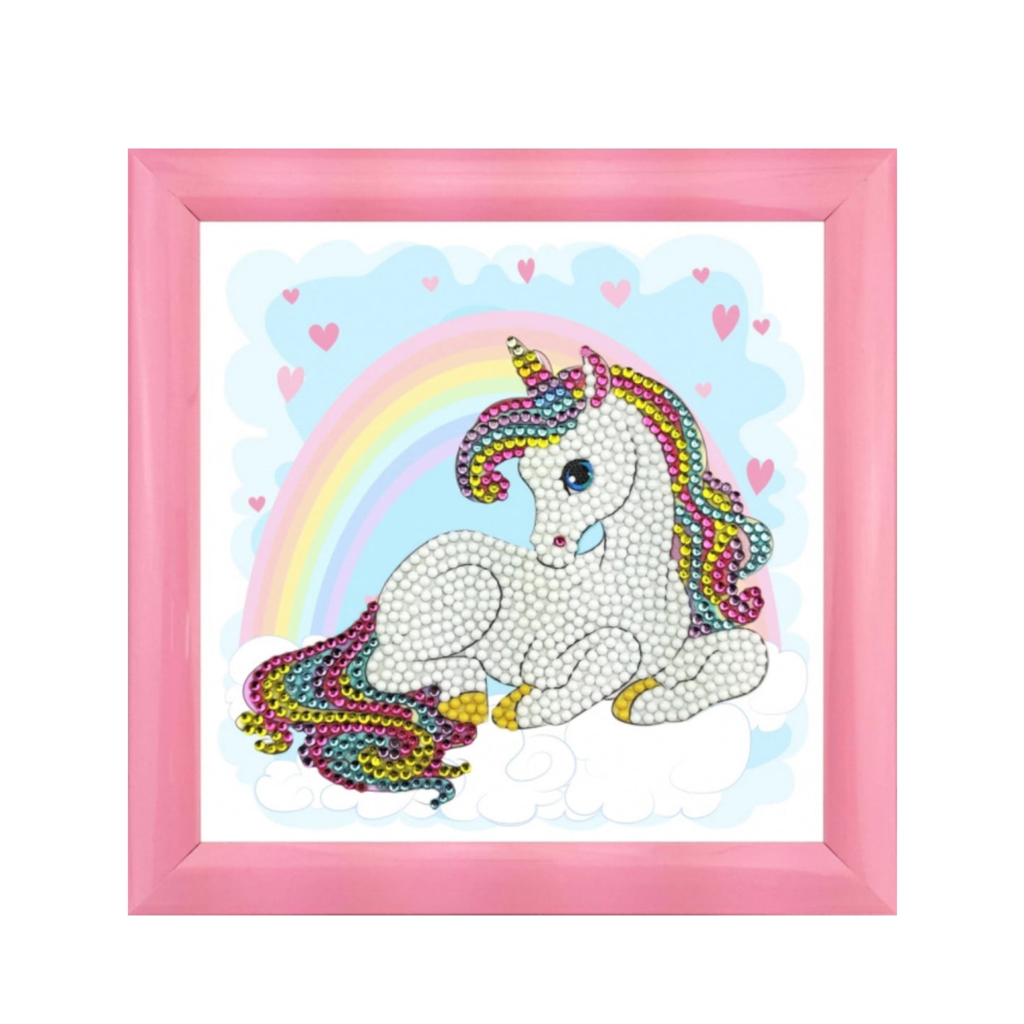 Craft Buddy - Crystal Art Picture Frameables Kit - 16cm x 16cm - Unicorn Rainbow