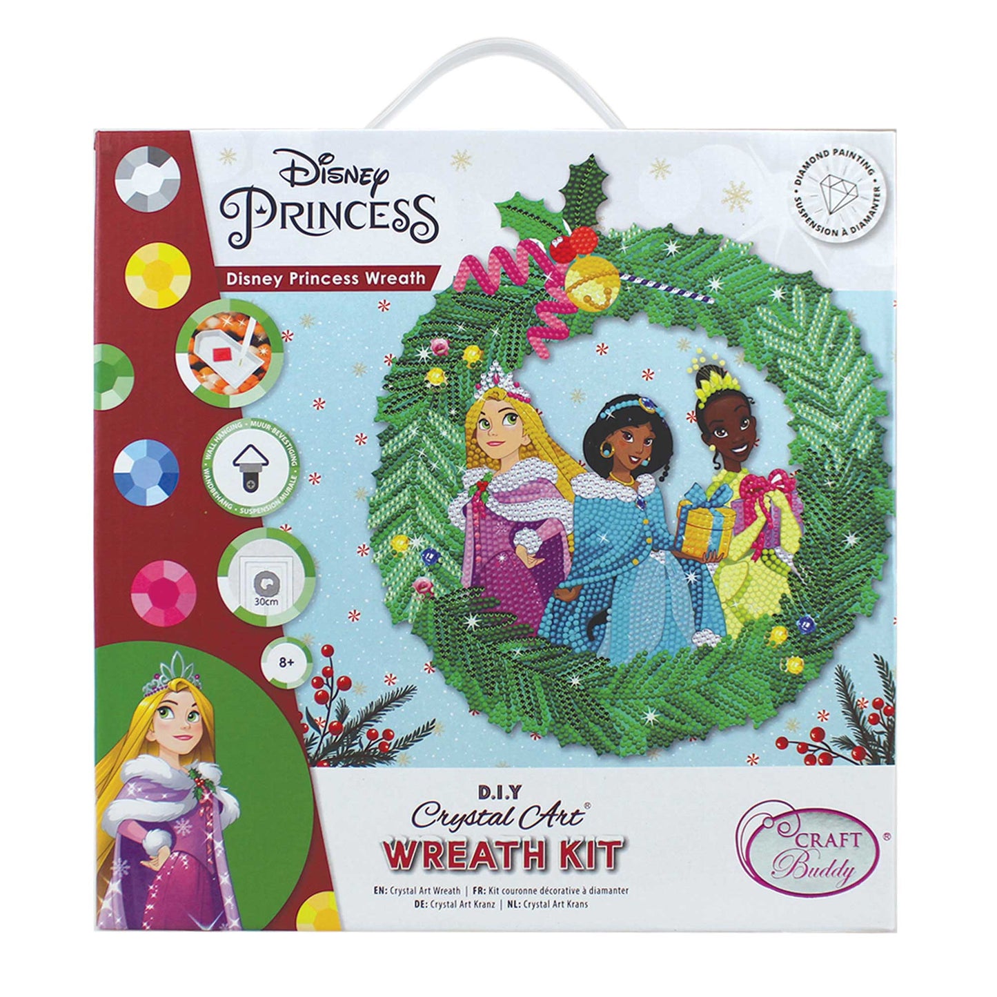 Craft Buddy - Crystal Art Kit - Disney Princess - Wreath - 30cm