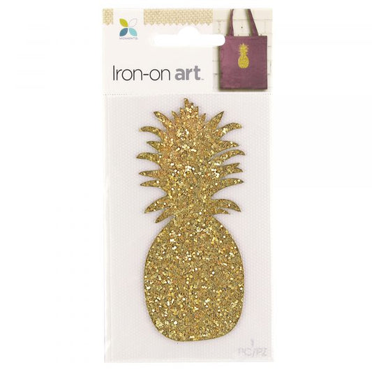 Momenta - Iron-On art - Gold Glitter Chunky Pineapple