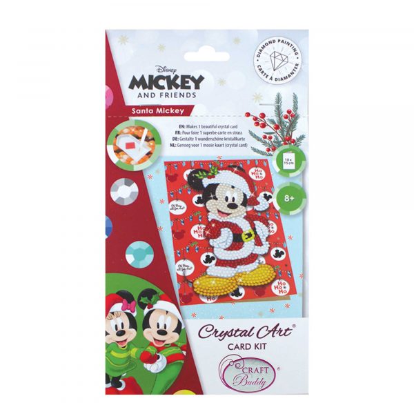 Craft Buddy - Crystal Art Card Kit - Disney - 10cm x 15cm - Santa Mickey