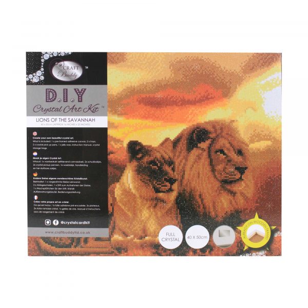 Craft Buddy - Crystal Art Picture - 40cm x 50cm - Lions of The Savannah