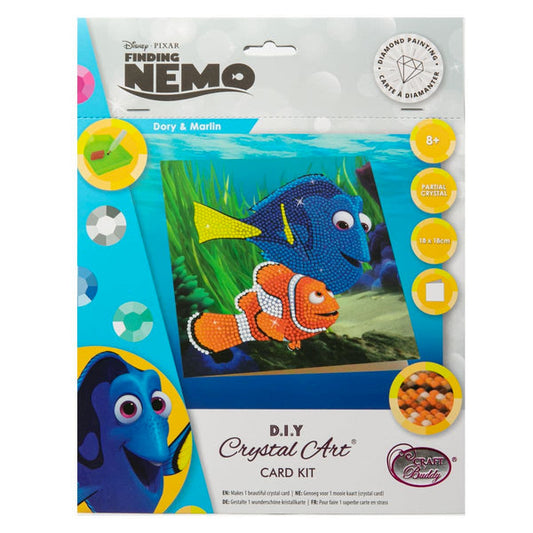 Craft Buddy - Crystal Art Card Kit - Disney - 18cm x 18cm - Dory & Marlin