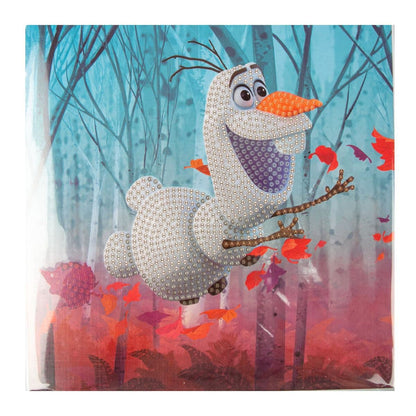 Craft Buddy - Crystal Art Card Kit - Disney - 18cm x 18cm - Floating Olaf