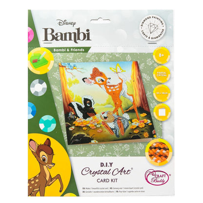 Craft Buddy - Crystal Art Card Kit - Disney - 18cm x 18cm - Bambi and Friends