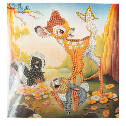 Craft Buddy - Crystal Art Card Kit - Disney - 18cm x 18cm - Bambi and Friends