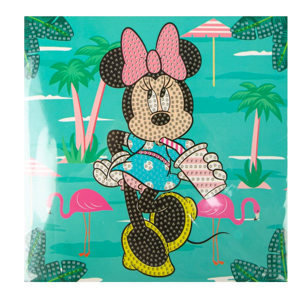 Craft Buddy - Crystal Art Card Kit - Disney - 18cm x 18cm - Minnie on Holiday