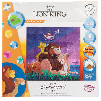 Craft Buddy - Crystal Art Kit - Disney The Lion King - Lion King Family - 30cm x 30xcm