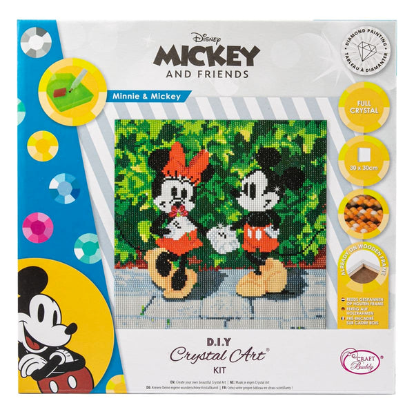 Craft Buddy - Crystal Art Kit - Disney Mickey and Friends - Minnie & Mickey - 30cm x 30xcm