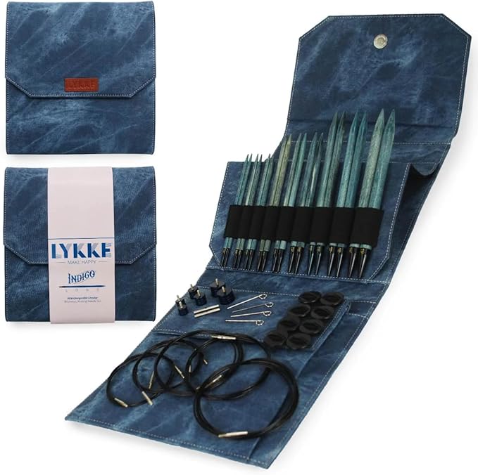 Lykke Indigo Interchangeable Long Circular Knitting Needle Set