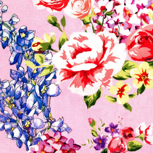 Gutermann x Birch Fabrics - Portofino Collection  - 110cm x 1m Fabric - Pink Floral