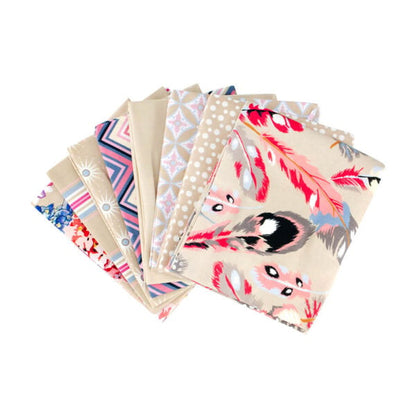 Gutermann x Birch Fabrics - Portofino Collection  - Fat Quarter Fabric Bundle - 8 pieces (55cm x 45cm per piece) - Clay
