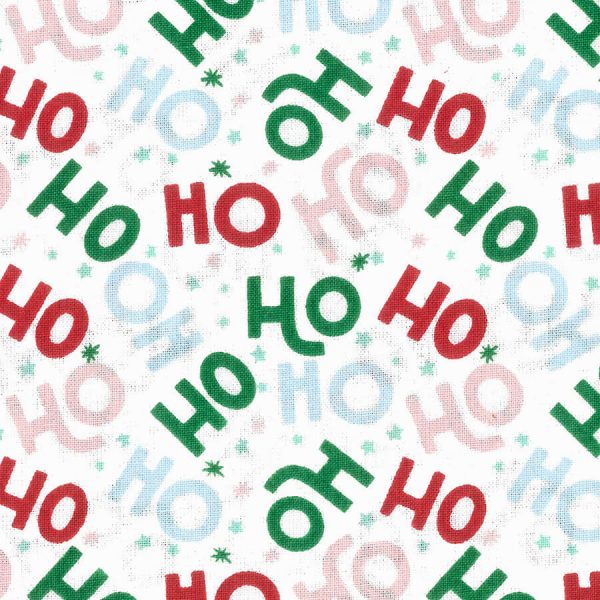 Birch Fabrics -  Christmas Ho! Ho! Ho! Collection - 110cm x 1m Fabric - Ho Ho Ho Design