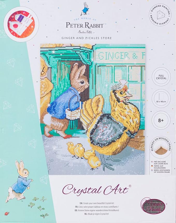 Craft Buddy - Crystal Art Picture - Peter Rabbit - 40cm x 50cm - Ginger and Pickles