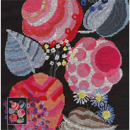 DMC V&A - Cross Stitch Kit - Deco Rose Motif - Edouard Benedictus - 24.9 x 33.2cm